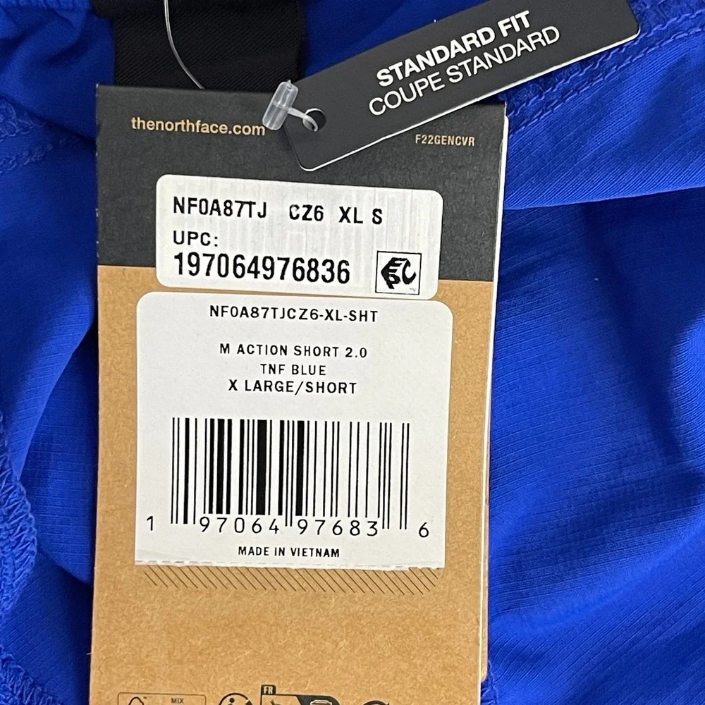 NEW The North Face Mens XL FLASHDRY Action Short 2.0 Blue‎ 5 inch inseam $45